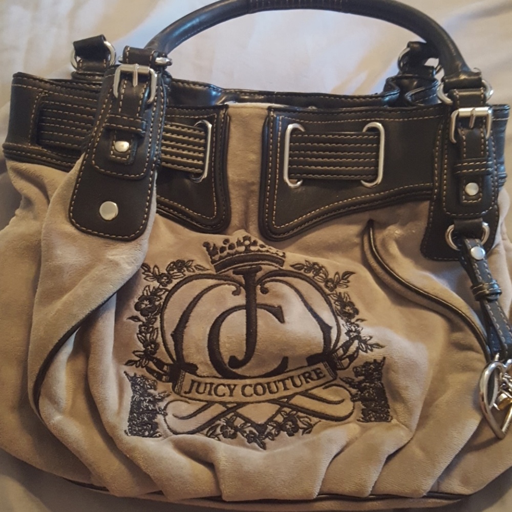 Juicy couture crushed gray velour purse